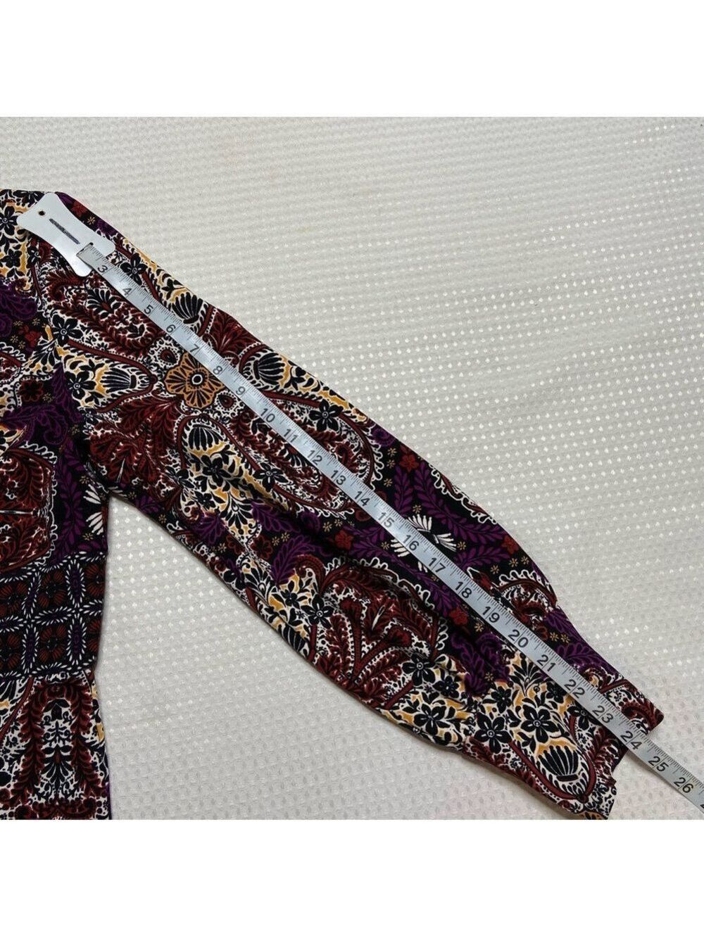 Chico's Long Sleeve Medallion Print Sheath Dress in Warm Colors Size 2 (10-12) - Picture 9 of 12